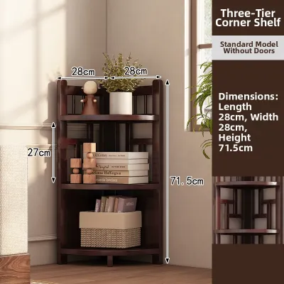Corner Shelf Storage Cabinet Bedroom Wall Corner Floor Standing Bookcase Living Room Triangle Storage Cabinet Simple Modern Bamboo
