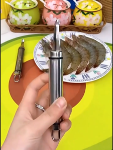 SEA JJTมีดกำจัดสายกุ้งสแตนเลสขุดกระเพาะอาหารกุ้งปอกเปลือกกุ้งนำสิ่งประดิษฐ์สายกุ้งเลือกสายกุ้งเปิดกุ้งกลับลำไยไปยังแกน