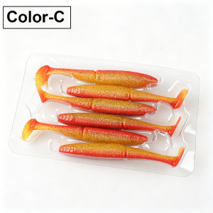Spinpoler 10cm 7g Artificial Soft Worm Lure T‑Tail Swimbait Sinking PVC Bait Hook Slot Design 6Pcs Predator Fish Fishing Tackle