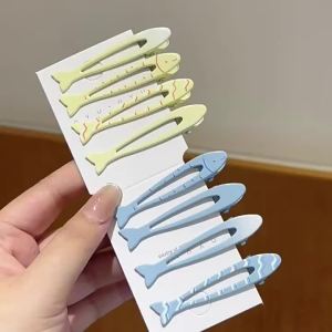 4pcs Simplicity Blue and Yellow Cute Fish Hairclip for Women Elegant Side Clip Fashion Girl Hairpin Hair Accessories