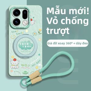GGUU | Ốp Lưng Điện Thoại Silicone Mềm Che Phủ Toàn Bộ Kèm Chân Đế Xoay và Dây Đeo