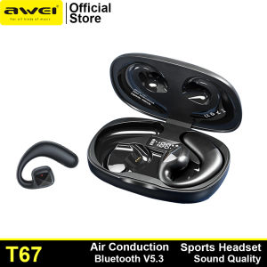 Awei T67 Air Conduction Sports Wireless Headset Long Battery Life Bluetooth 5.3 Noise Reduction Earphone