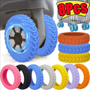 8Pcs Luggage Wheels Silicone Protector Cover Anti-slip Thicken Luggage Wheel Cover  Reduce Noise Suitcase Wheels Protection Cover for Most Luggage