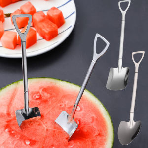 YESPERY 1/2Pcs Creative Shovel Spoon Stainless Steel Watermelon Spoon Coffee Spoon Ice Cream Dessert Spoon Tableware Set