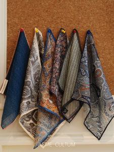 Handmade Hem Silk Wool Pocket Square