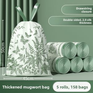 MONLEYTA | Thickened Handheld Drawstring Trash Bags Essential Oil Insect Repellent Large Size Kitchen Food Waste Odor Eliminator Non-Tearable