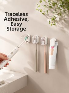 FaSoLa | Kệ Đựng Đồ Chải Răng Treo Tường Chống Nước Chống Mốc Không Cần Khoan