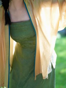 Autumnal Blue Egret Isle Dress with Aircraft Sleeves And Hundred Fold Skirt Traditional Song Dynasty Linen Undergarment Daily Hanfu Original Design