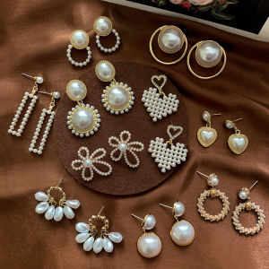 ต่างหูมุกหยินผู้หญิง 925 ตูมเกาหลี สำหรับ ผู้หญิงต่างหู รูปหยดน้ำ