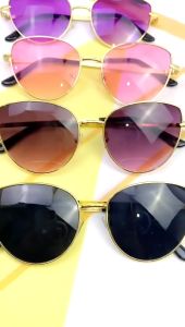 Kacamata Wanita Hitam 6908 Anti Radiasi Kacamata Wanita Bentuk Cat Eye Bingkai Golde Frame Sunglasses Ala Korea  Fashion PST