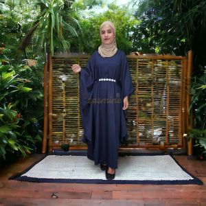 Baju Gamis Selin Kaftan Wanita Remaja Moscrepe Prada S M L XL