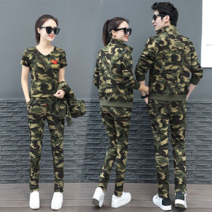 Spring Summer 2025 Hiking Set Couple Camouflage Sport Casual Mens Elastic Two-Piece Suit Mountain Climbing Outfit Dream Scene