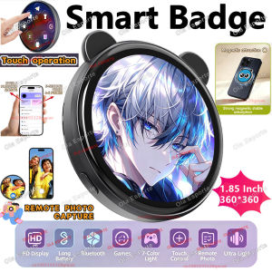 2026 Anime Dynamic Electronic Badge Display Pin 1.85 Inch Touch Screen Anime E-Badge For Game Peripherals For Otaku Fans Friends