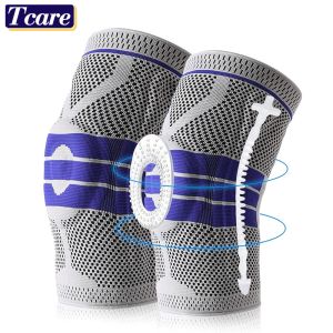 1 PCS Sports Knee Brace Compression Knee Sleeve for Knee Pain Wraps Patella Stabilizer Silicone Gel Spring Support Hinged Kneepads Protector