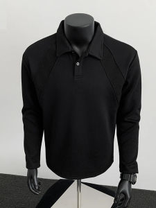 Black Mamba Cotton Long Sleeve Polo Shirt Mens Style Autumn Heavyweight Hoodie Cleanfit Shoulder POLO T-shirt Breathable Casual Wear