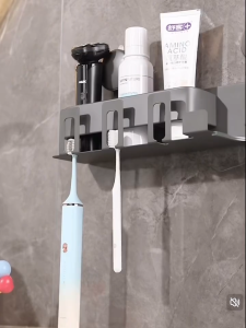 🚚จัดส่ง 8 ชั่วโมง🚚ที่วางไดร์เป่าผมชั้นวางของในห้องน้ํา ผู้ถือแปรงสีฟันแบบมัลติฟังก์ชั่น แบบติดผนัง ชั้นเก็บของในห้องน้ํา แบบไม่เจาะรู