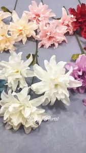 Bunga Dahlia Autumn 3 Cabang Artificial Tangkai Panjang/Bunga Hias Buket Dekorasi/Bunga Artificial (NK-129)