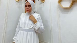 GAMIS CERUTY HANIN SET BROKEN WHITE MEWAH KOMBINASI BORDIRAN CANTIK