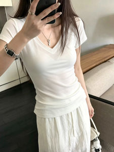 SUHUIQIAN | White Modal Short Sleeve T-shirt