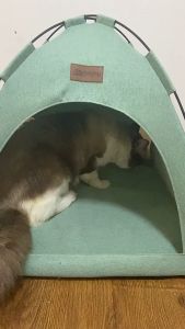 Portable Cat Tent with Mat Cat Bed Outdoor Foldable Cat House for Cat Small Dog
