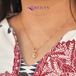MEILYN Kalung Nuri Motif Oval GG4 Kasual Perhiasan Wanita Lapis Emas 0211240141