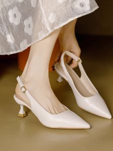 รองเท้าแตะส้นสูงหนังแท้สำหรับผู้หญิง ทรงหัวแหลม ทรงหัวมน ทรงหัวมน ทรงหัวแหลม รองเท้าแตะส้นสูงสำหรับผู้หญิง รองเท้าแตะส้นสูงแบบหัวแหลม