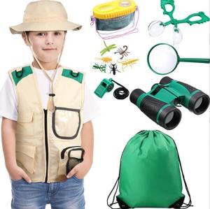 11pcs Kids set Bug Kit with Costume Hat Binoculars Outdoor Adventure Bug Catcher Toys Gifts for Boys Girls Aged 3 4 5 6 7 8 Year Old