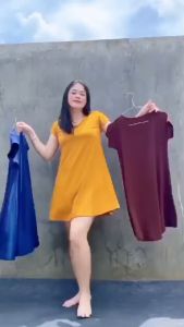 Dress Mola 975 | Swing Dress | Dress Bobydoll Spandek Rayon | Daster Wanita Kekinian Terbaru Midi