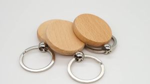 COD 25pcs Unpainted Balnk Wood Car Handbag Wallet Keychain Rings Key Tags Key Rings