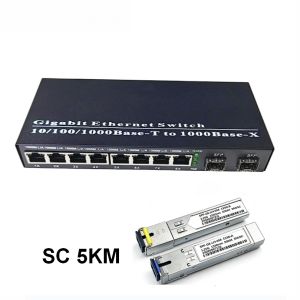 Fiber Optical Switch 8 RJ45 2 SFP Fiber Port UTP Media Converter Gigabit Ethernet Switch 10/100/1000M