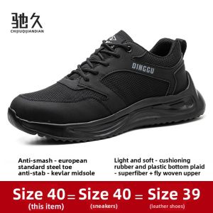 CHIJIU | Mens Anti-crush Anti-puncture Lightweight Soft Sole Steel Toe Safety Shoes
