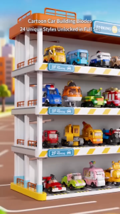 24 Type Cartoon Car Police car Mini Mixer truck Building Blocks Toys Childrens toys Gift