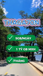 Sim 5G Vinaphone BIG50Y - THAGA70N Miễn Phí 1 Tỷ GB Data Dùng Mạng Thả ga Tẹt Ga Phí Cực Rẻ Chỉ 70k/Tháng - Sẵn 1 Tháng Đầu . FREESHIP _CHƯA KÍCH HOẠT