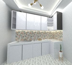 kabinet lemari dan rak kitchen set minimalis hpl