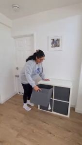 IKEA DRONA KOSINGEN กล่องหุ้มผ้าพร้อมมือจับ หลายสี ขนาดใหญ่ 33x38x33