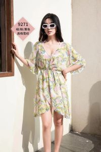 Womens Swimsuit 9271ins Slimming Cover up Bikini Three Piece Set Japanese Style Gathered Design with Skirt Polyester Lycra