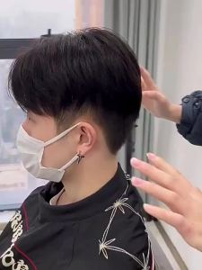 100% Human Hair Mens Toupee Fashion And Handsome Style Hair Piece Breathable Net Hair Replacement Natural Color  Short Hair Wig For Men