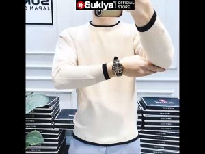Áo Len Nam Kẻ Cổ SUKIYA Chất Len Cao Cấp Mềm Mại Mẫu Mới 2023 AL57