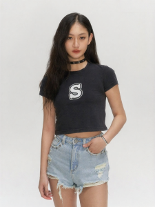SMFK | Slim Fit Celebrity Same Style Dopamine Letter Print Tee