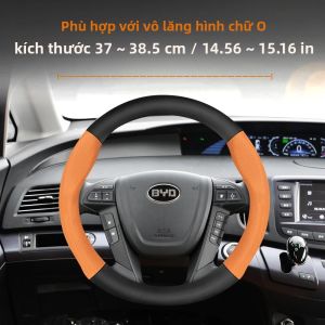 Vỏ Bọc Vô Lăng Da Thoáng Khí Vân Sợi Carbon Mờ Dành Cho Xe BYD Dolphin Mini Seal Atto 3 King Shark 6 Song Pro Seagull F0 Sealion 7 Yuan Plus DMI Phụ Kiện Ô Tô