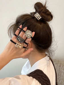 Phụ Kiện Tóc Kiểu Hàn Quốc Mới Ra Mắt Hoa Trà Nhỏ Kiểu Pháp Phụ Kiện Tóc Buộc Tóc Cao Sang Trọng Bằng Cao Su Đính Đá Rhinestone