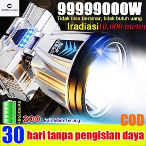 300Watt senter tahan lama super terang Menyala 10.000 meter lampu senter kepala 500 jam masa pakai USB Rechargeable Waterproof Camping Berburu Hiking SENTER KEPALA LED darurat stong light Headlamp berkemah