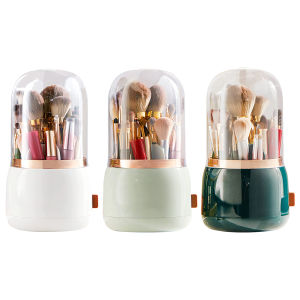 กล่องเก็บเครื่องสำอางแบบหมุนได้ 7 ช่อง ดีไซน์ทันสมัย เหมาะสำหรับเก็บแปรงแต่งหน้า ลิปสติก และอุปกรณ์ความงามอื่นๆ