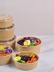 Microwavable Leakproof Round Food-Grade Kraft Paper Bowl