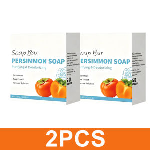SAUVASINE | Persimmon Soap Bar Japanese Persimmon & Green Tea Extract For Men and Women Gentle on All Skin Types Deodorizing Soap Rose Scent