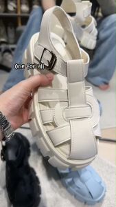 One for All พร้อมส่งจากไทย รูปรับเปลี่ยนใหม่ TX485 รองเท้าแตะรัดส้น ส้นตึก 7cm สายปรับสามารถสร้างความสวยที่เป็นไปได้ รู้สึกฟังก์ชันสำหรับผู้หญิง