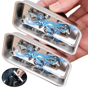 Magnetic Round Rectangle Stainless Steel Magnetic Tray Holder with Strong Magnet Metal Accessories Storage Tray for Mechanic Car Suction Pad Tools Holder