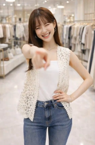 Stella Fashion Womens Summer V Neck Leaf Pattern Loose Tops Sleeveless Hollow Crochet knit Crop Cardigan Casual Vest