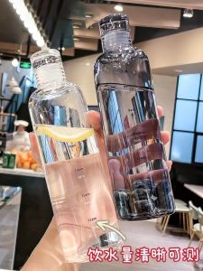 Portable Large Capacity Transparent ABS Cup with Time Scale for Making Flower Tea Drinks And Juices Modern Minimalist Style