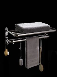 MANUYAMA Towel rack SUS304 Stainless Steel Bathroom Accessories Bathroom Shelf Towel Rack Installation without drilling
